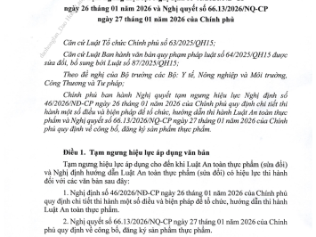 Tạm ngưng hiệu lực Nghị định 46/2026/NĐ-CP và Nghị quyết 66.13/2026/NQ-CP của Chính phủ