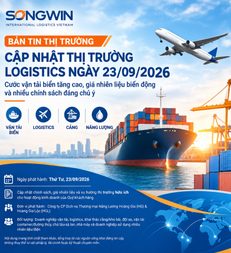 CẬP NHẬT THỊ TRƯỜNG LOGISTICS NGÀY 23/09/2026: CƯỚC VẬN TẢI BIỂN TĂNG CAO, GIÁ NHIÊN LIỆU BIẾN ĐỘNG